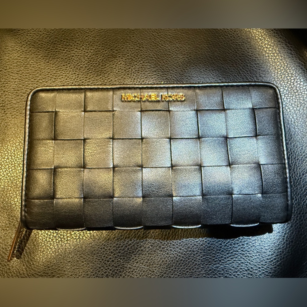 Michael Kors Black Textured Clutch